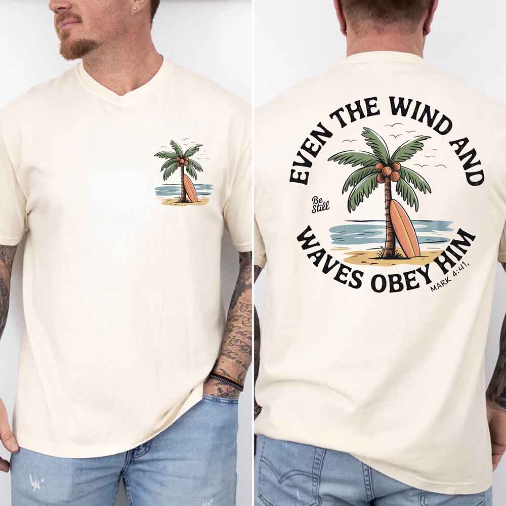 Even the Wind Obey Him Tee โ Christian Graphic Shirt, Unisex Bible Verse Top