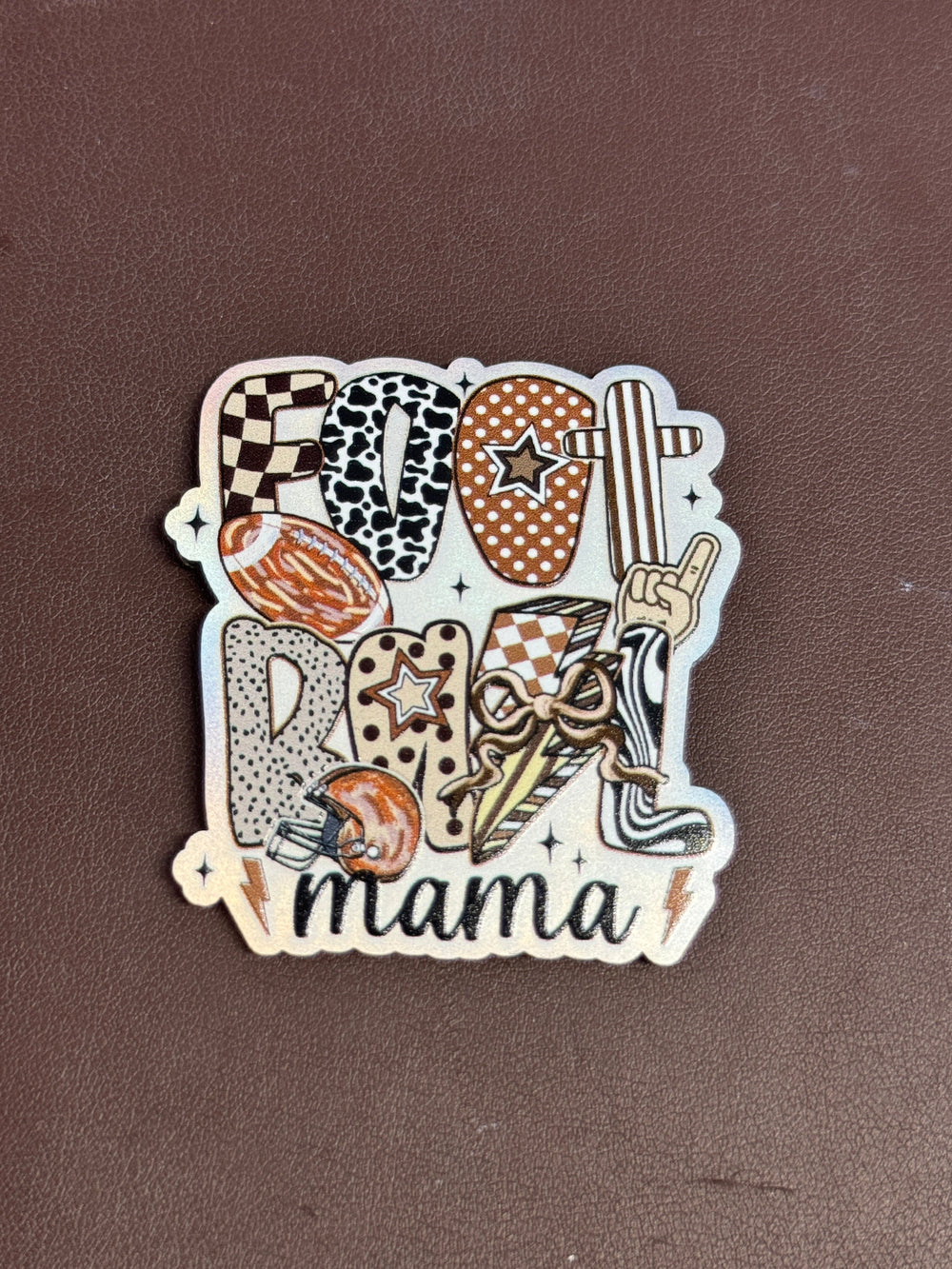 Football Mama UV Printed Hat Patch