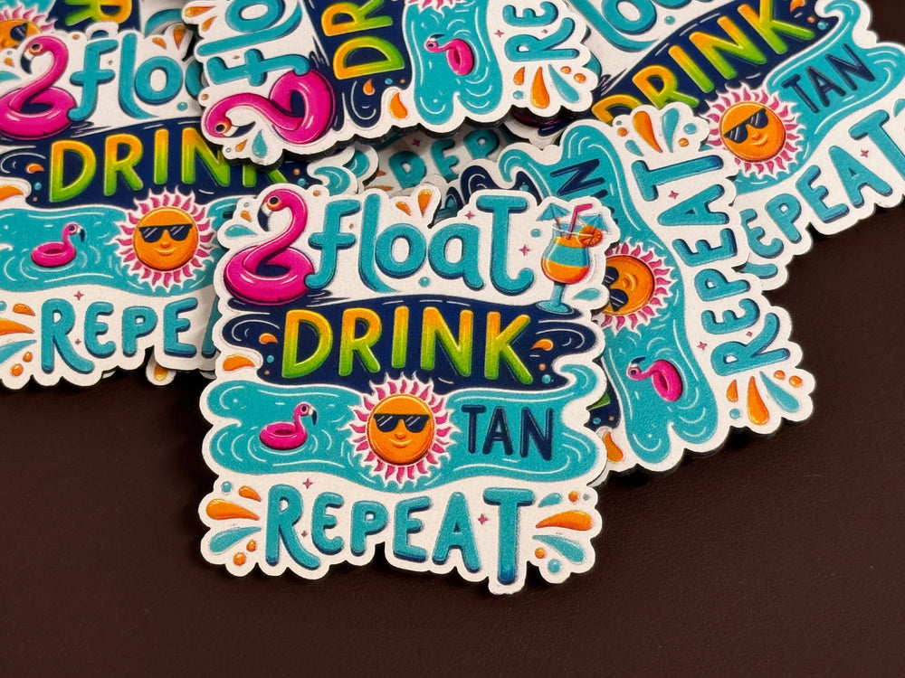 Float, Drink, Tan, Repeat UV Printed Patches