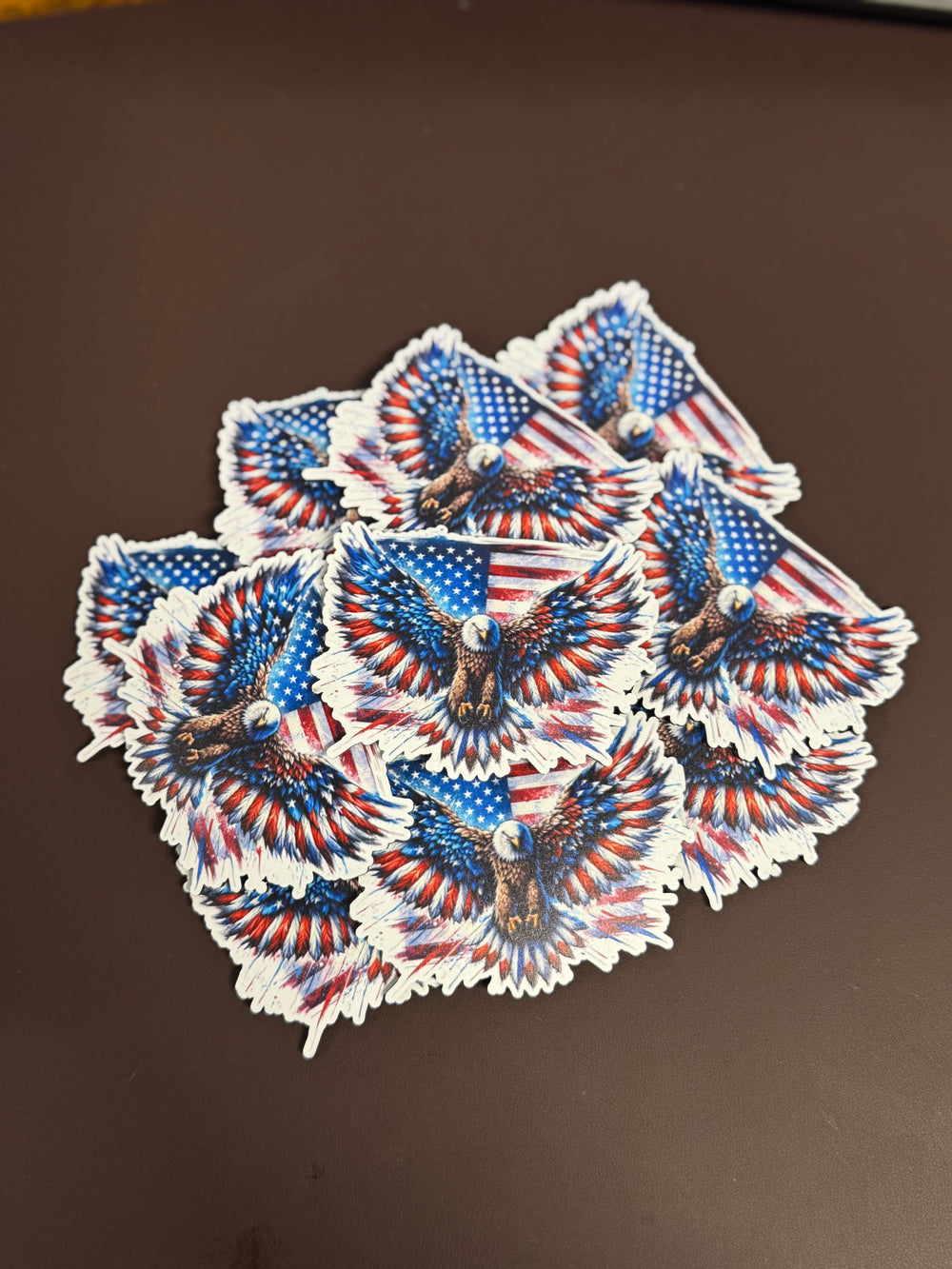 Eagle - RWB Flag UV Printed Patches