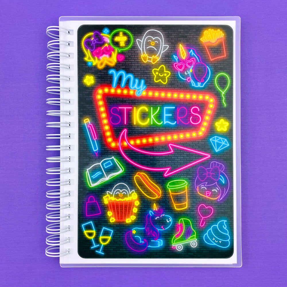 Neon Reusable Sticker Book