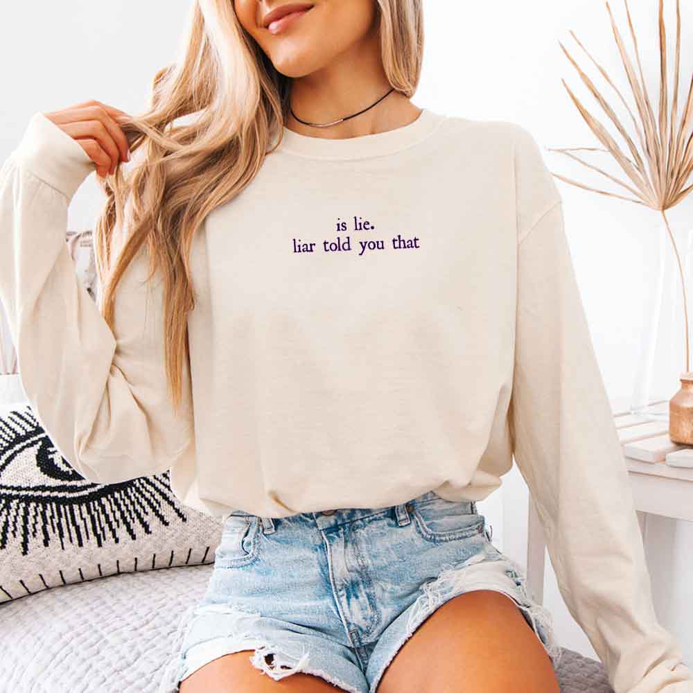 Is Lie, Liar Told You That Comfort Colors Long Sleeve β Hockey Romance BookTok Shirt
