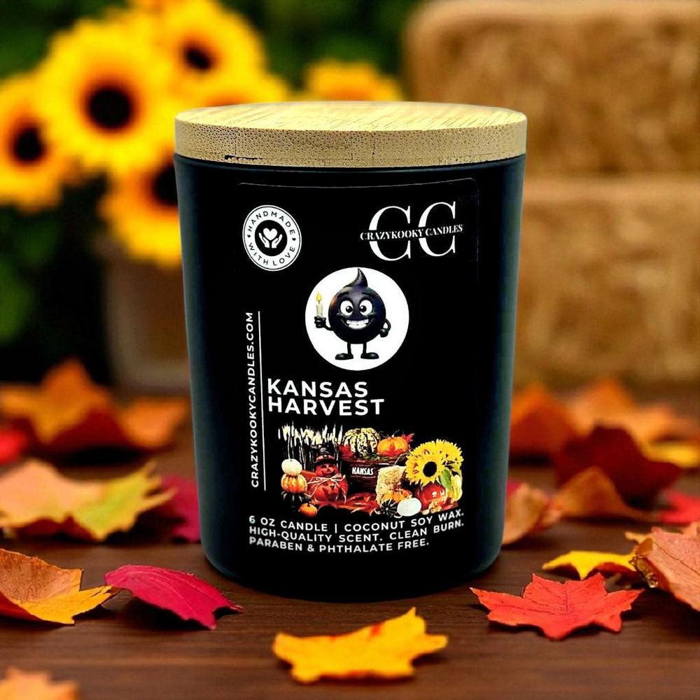 KANSAS HARVEST - Funny Candle, Scented Coconut Soy Candle, 6oz