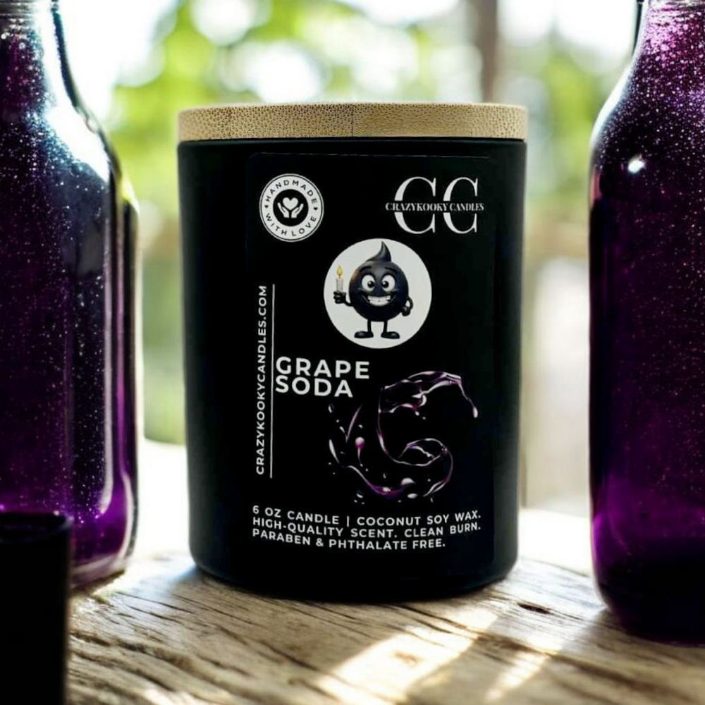 GRAPE SODA - Funny Candle, Scented Coconut Soy Candle, 6oz