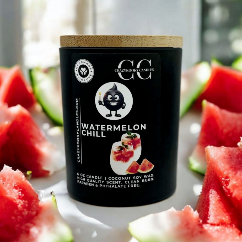 WATERMELON CHILL - Funny Candle, Scented Coconut Soy Candle, 6oz