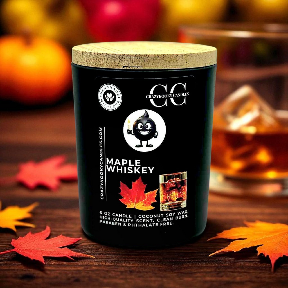 MAPLE WHISKEY - Funny Candle, Scented Coconut Soy Candle, 6oz