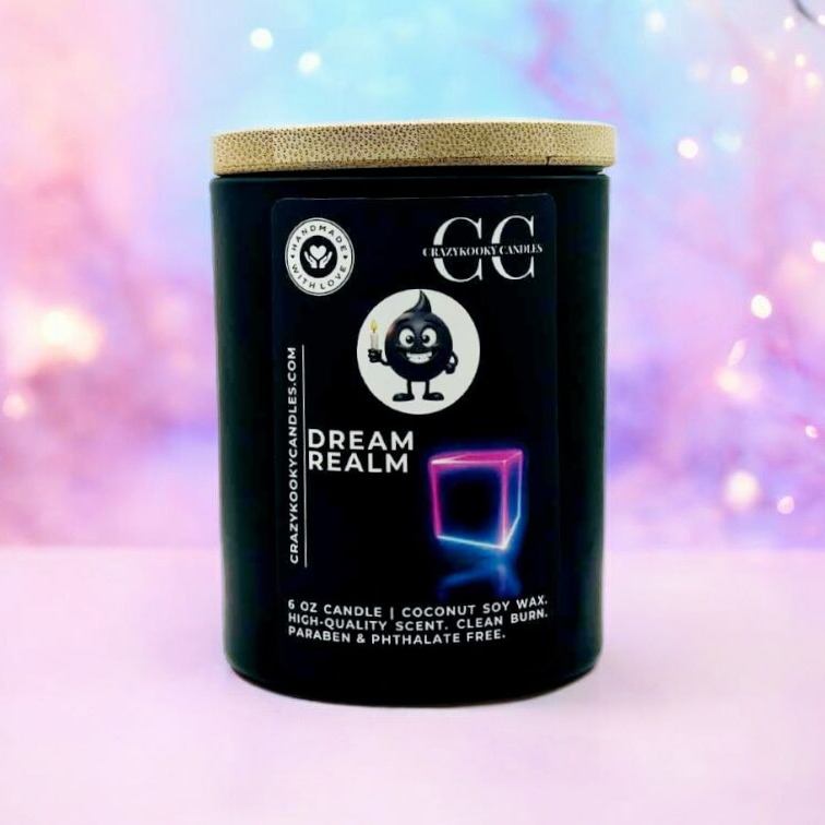 DREAM REALM - Funny Candle, Scented Coconut Soy Candle, 6oz
