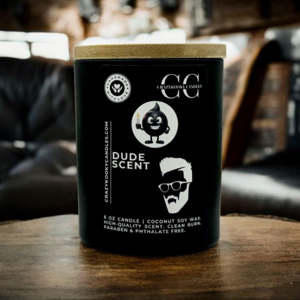 DUDE SCENT - Funny Candle, Scented Coconut Soy Candle, 6oz