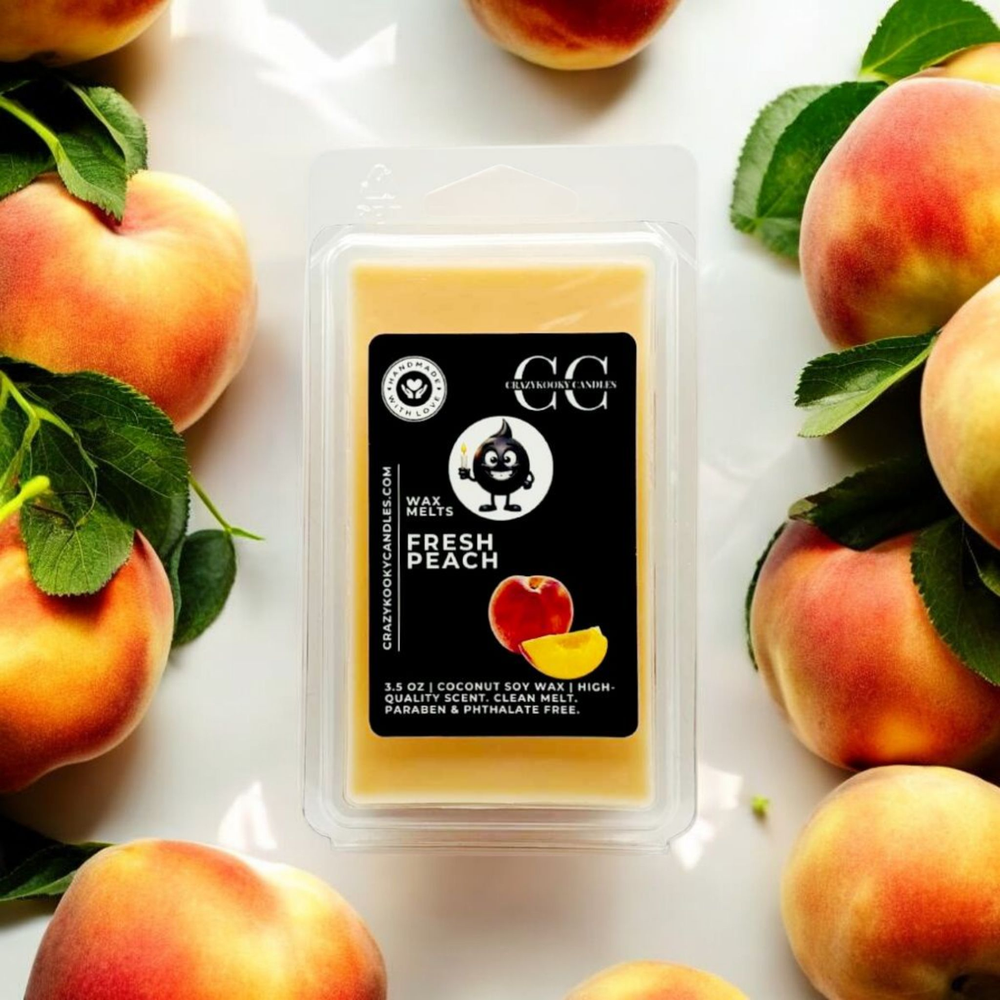 FRESH PEACH - Wax Melts, Scented Coconut Soy, 3.5oz