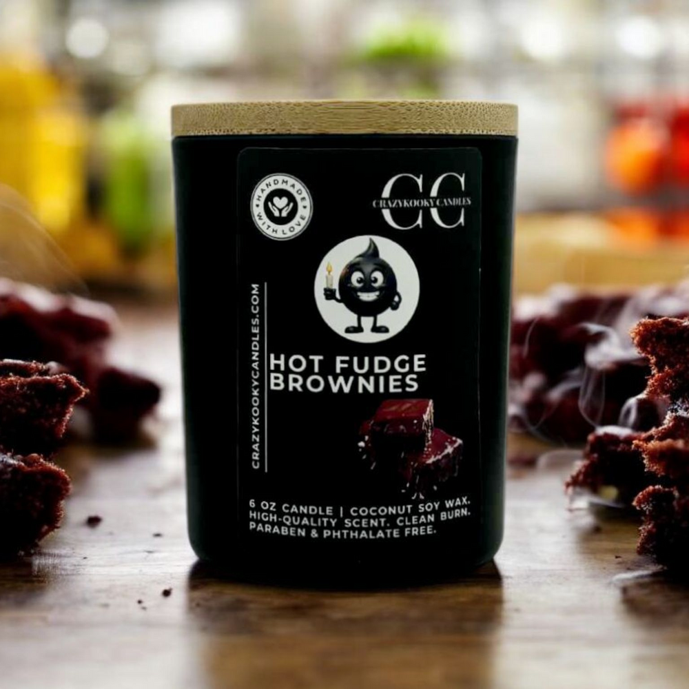 HOT FUDGE BROWNIES - Funny Candle, Scented Coconut Soy Candle, 6oz
