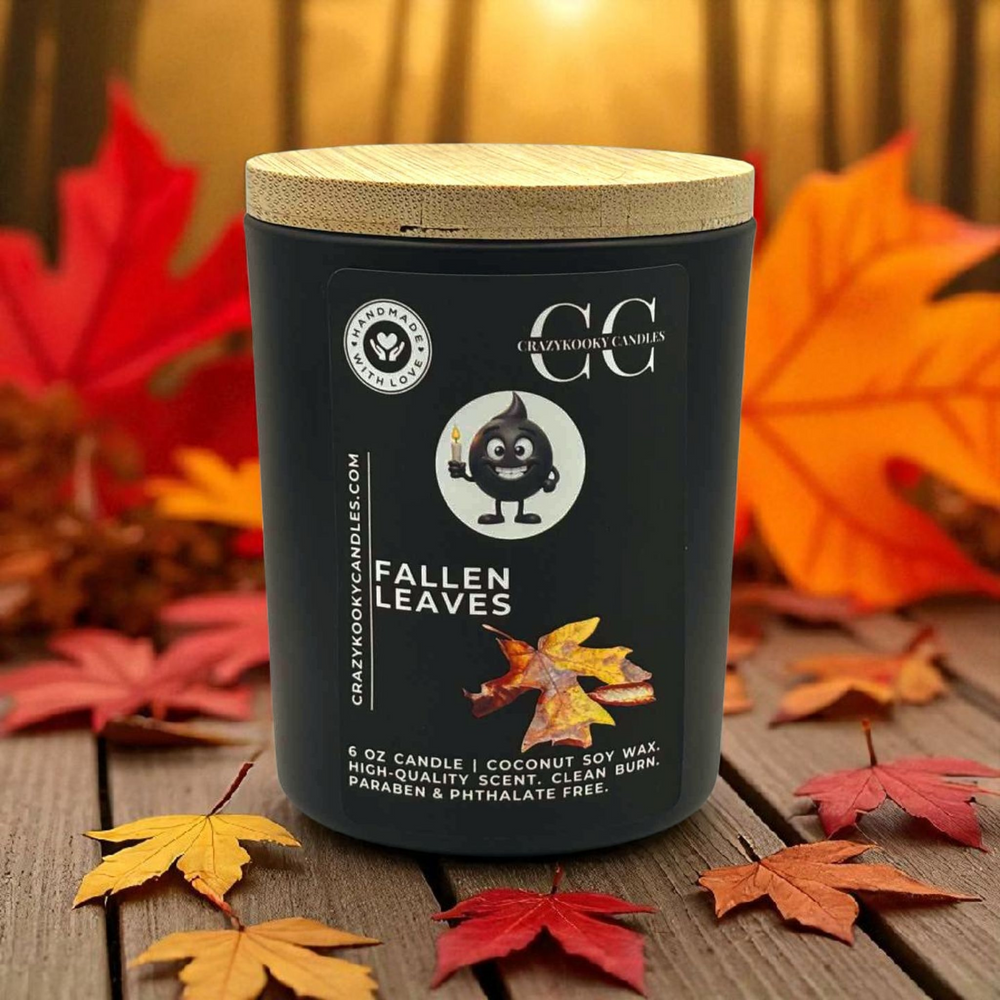 FALLEN LEAVES - Funny Candle, Scented Coconut Soy Candle, 6oz