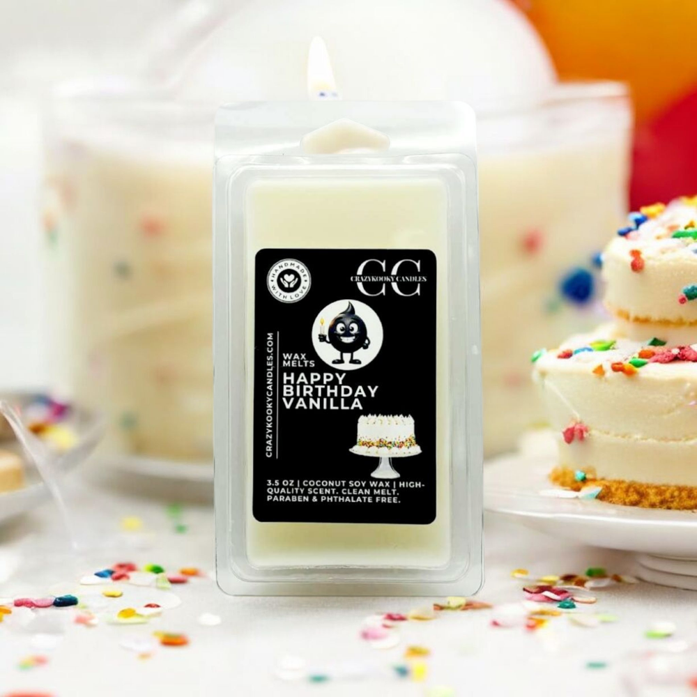 HAPPY BIRTHDAY VANILLA - Wax Melts, Scented Coconut Soy, 3.5oz