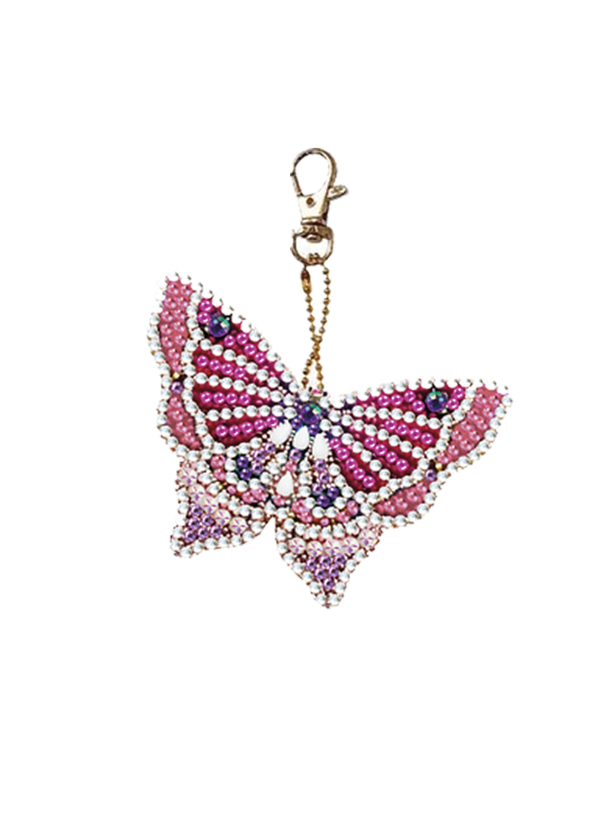Diamond Art Butterfly Keychain