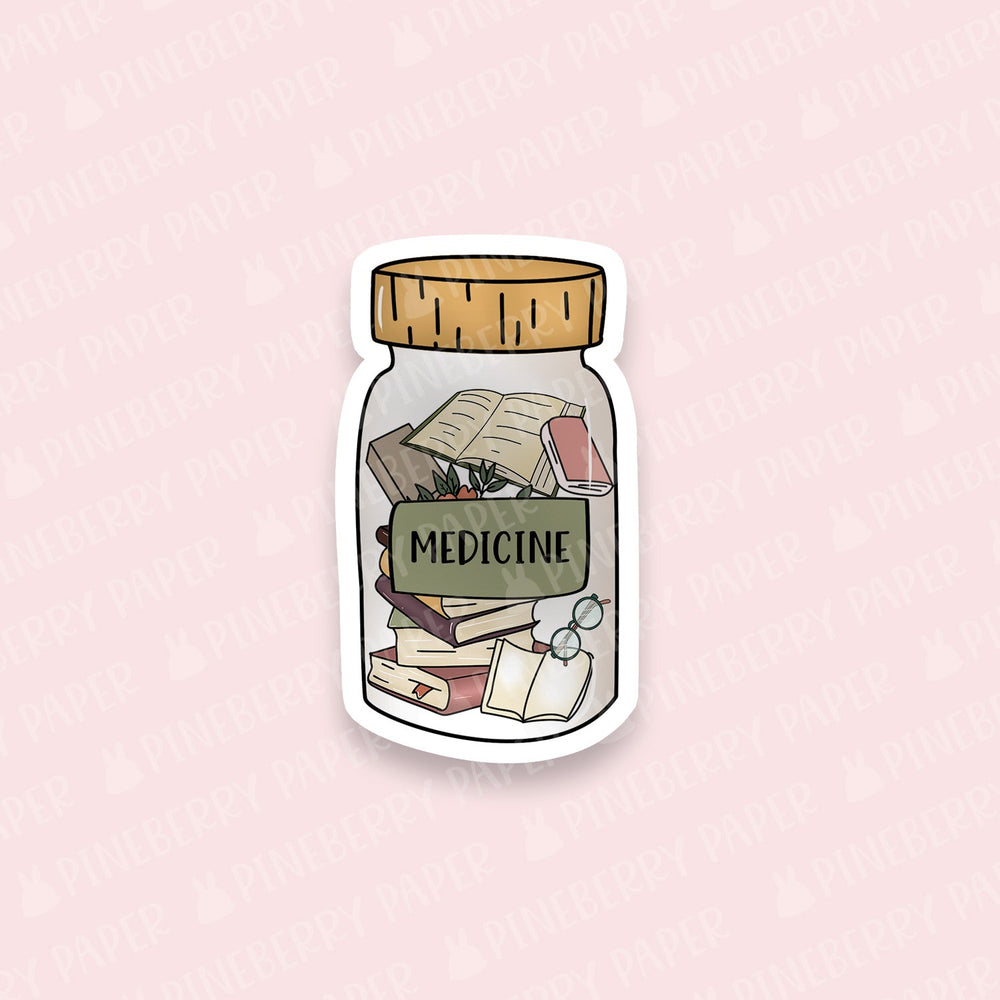 Books Are Medicine Vinyl Sticker