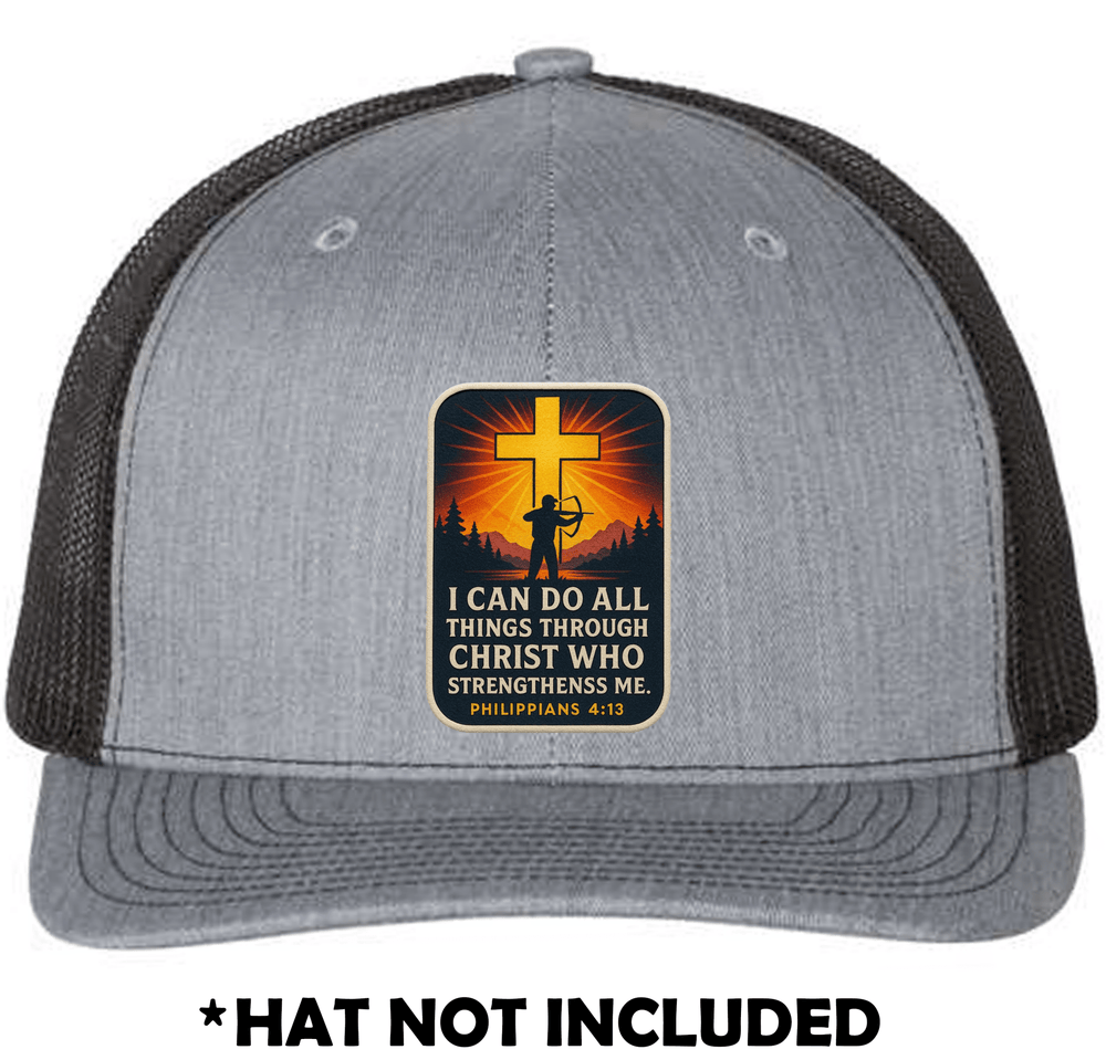 Bow Hunter All things Through Christ UV Printed Hat Patch