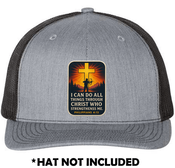 Bow Hunter All things Through Christ UV Printed Hat Patch