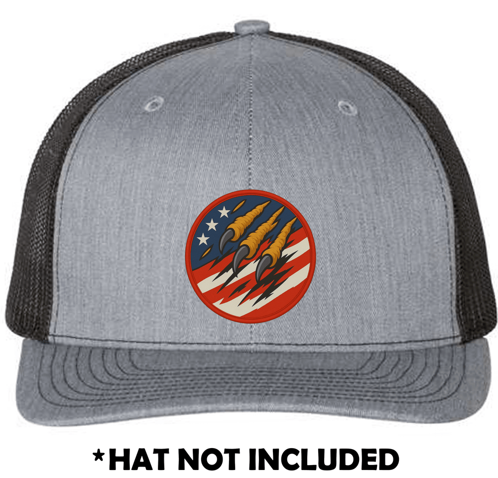 Circle Eagle Claw Through Flag UV Printed Hat Patch