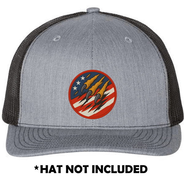 Circle Eagle Claw Through Flag UV Printed Hat Patch