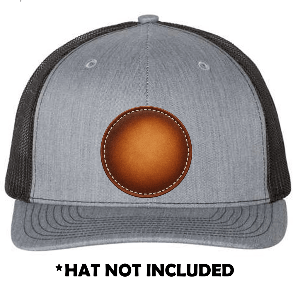 Cricle Airbrushed Leather UV Printed Hat Patch