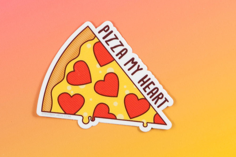 Pizza Vinyl Sticker "Pizza My Heart"
