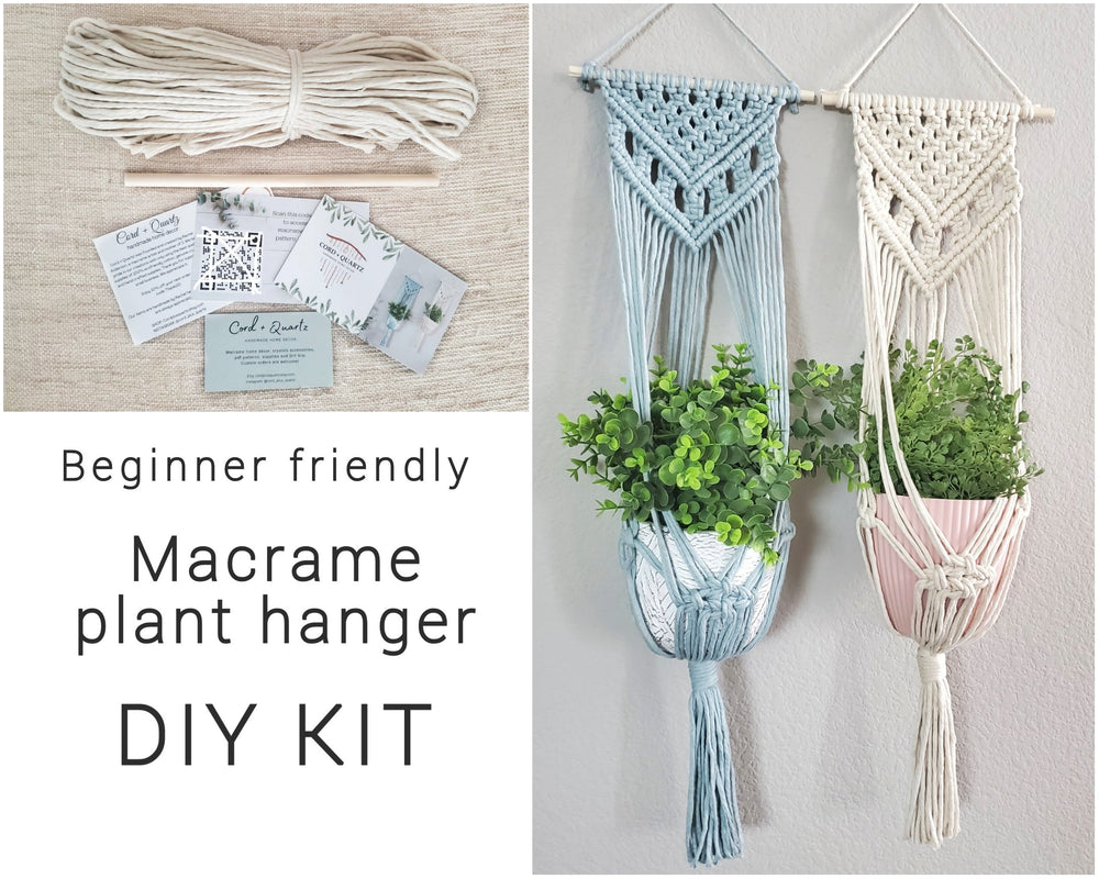 Macrame plant hanger DIY craft kit.