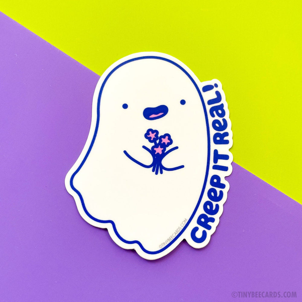 Cute Ghost Vinyl Sticker "Creep It Real!"