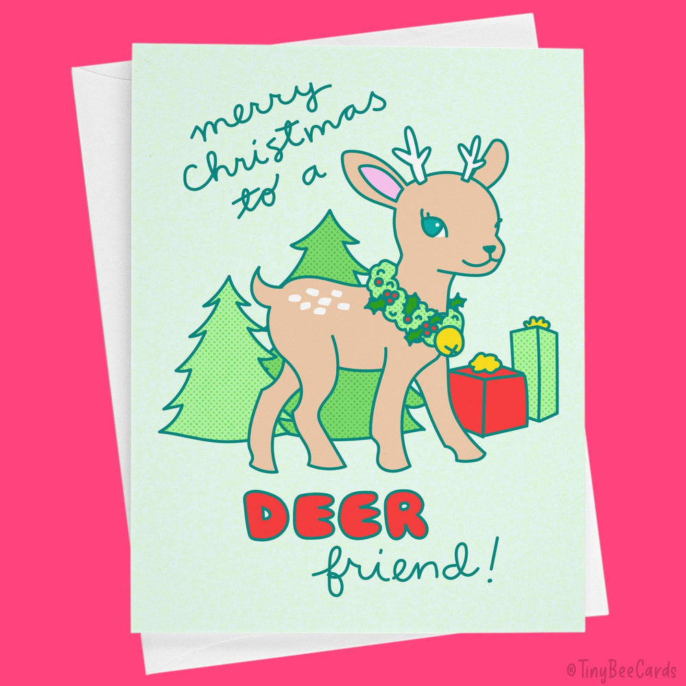 Vintage Deer Christmas Card "to a Deer Friend"