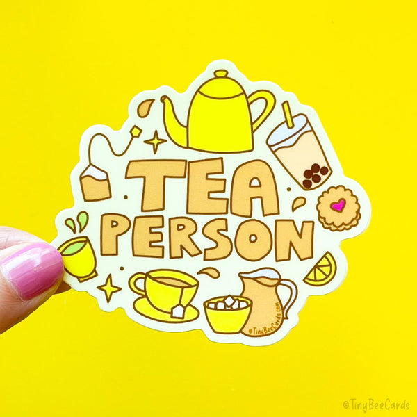 Tea Person Vinyl Sticker