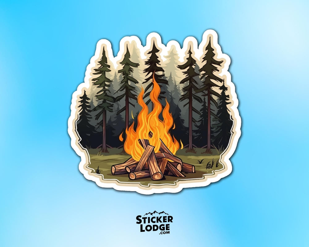 Forest Campfire Vinyl Sticker