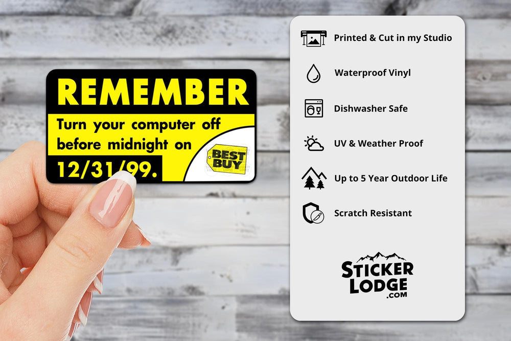 Remember Y2K Turn Off Computer Matte Vinyl Sticker
