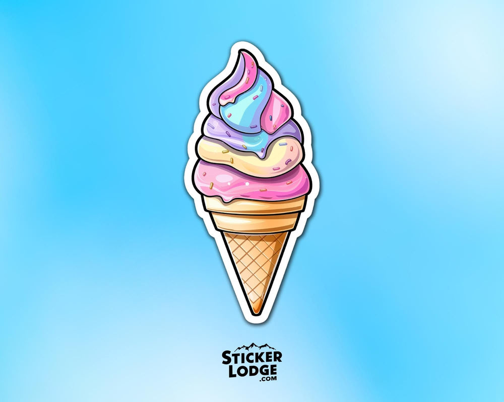 Unicorn Swirl Ice Cream Vinyl Sticker