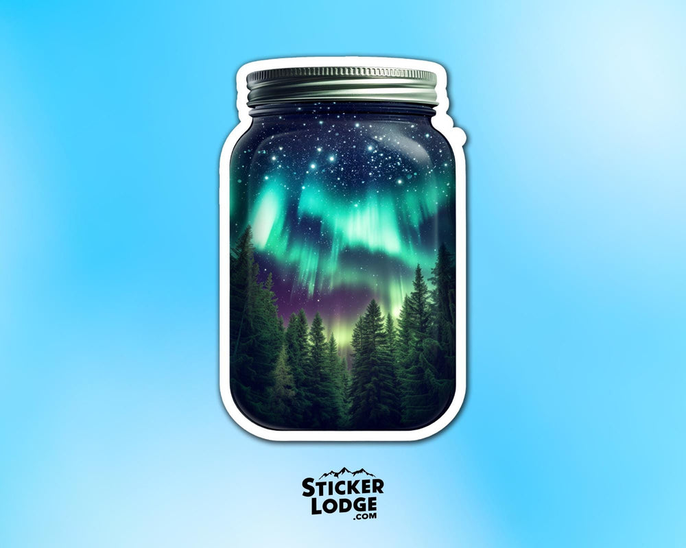 Northern Lights in a Jar Vinyl Sticker