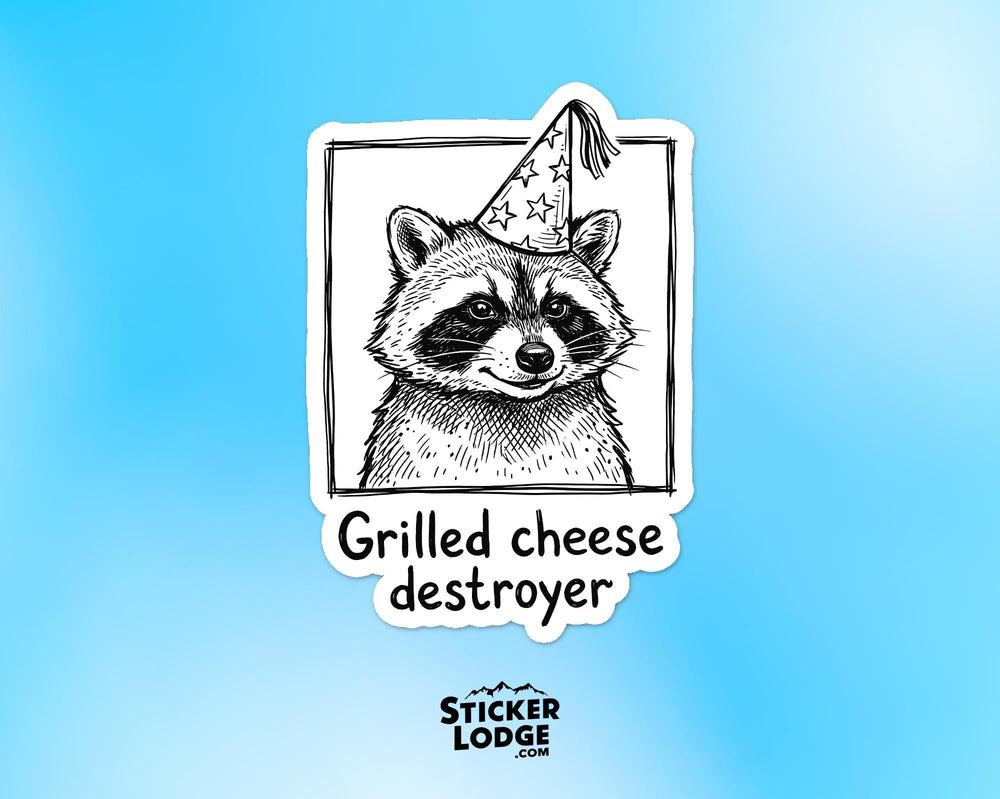 Grilled Cheese Destroyer Raccoon Vinyl Sticker