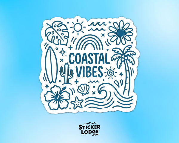 Coastal Vibes Vinyl Sticker