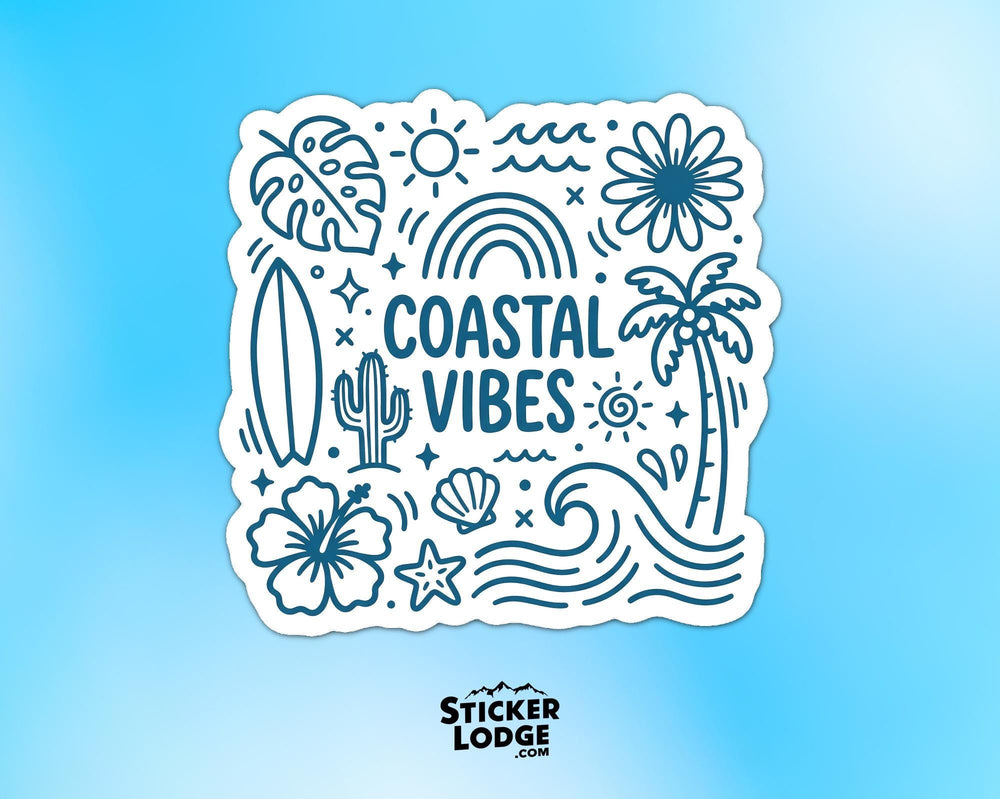 Coastal Vibes Vinyl Sticker