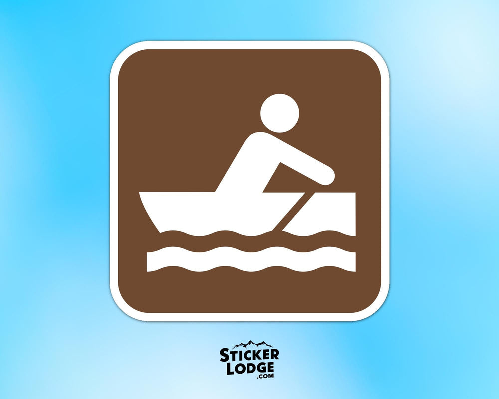Rowboating National Park Symbol Vinyl Sticker