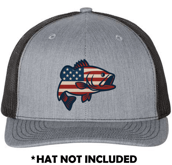 Jumping Fish American Flag UV Printed Hat Patch