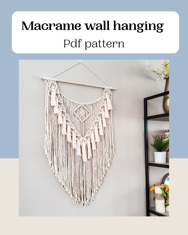 Macrame wall hanging PDF pattern.