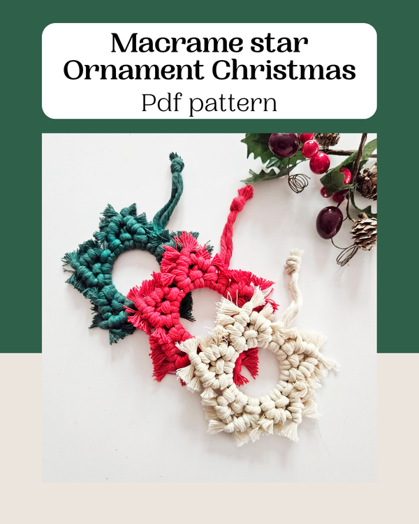 Macrame Christmas star ornament pdf PATTERN. digital download