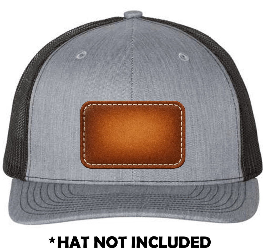 Rounded Rectangle Airbrushed Leather UV Printed Hat Patch