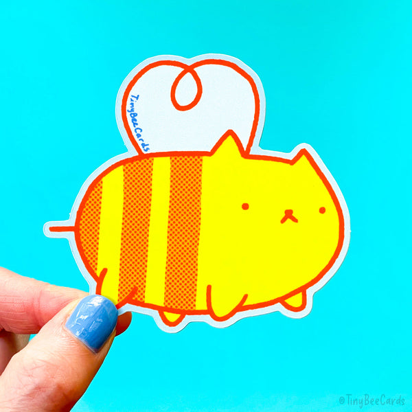 Cat Bee Vinyl Sticker