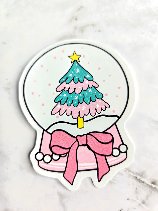 Christmas time snowglobe sticker