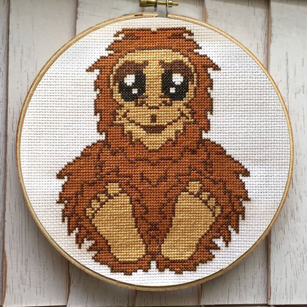 Bigfoot Sasquatch Counted Cross Stitch DIY KIT Intermediate