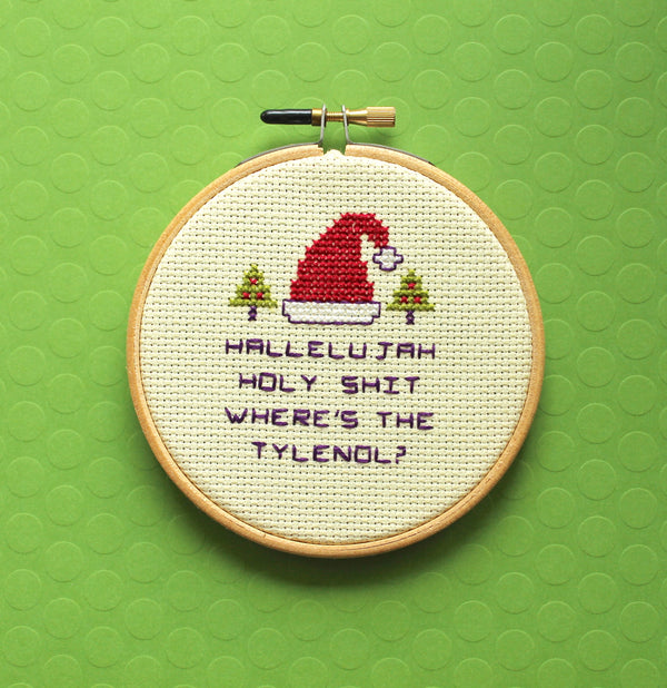 Christmas Holiday Counted Cross Stitch DIY Kit Beginner