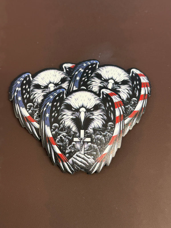 American Eagle, RWB, Cross, Soldiers UV Printed Patch