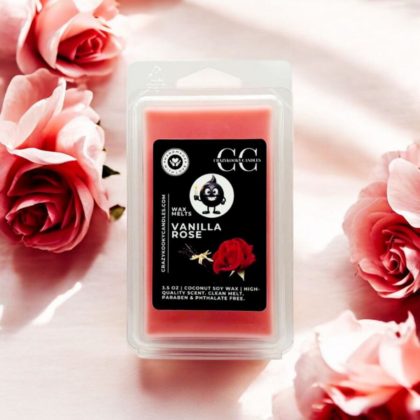 VANILLA ROSE - Wax Melts, Scented Coconut Soy, 3.5oz