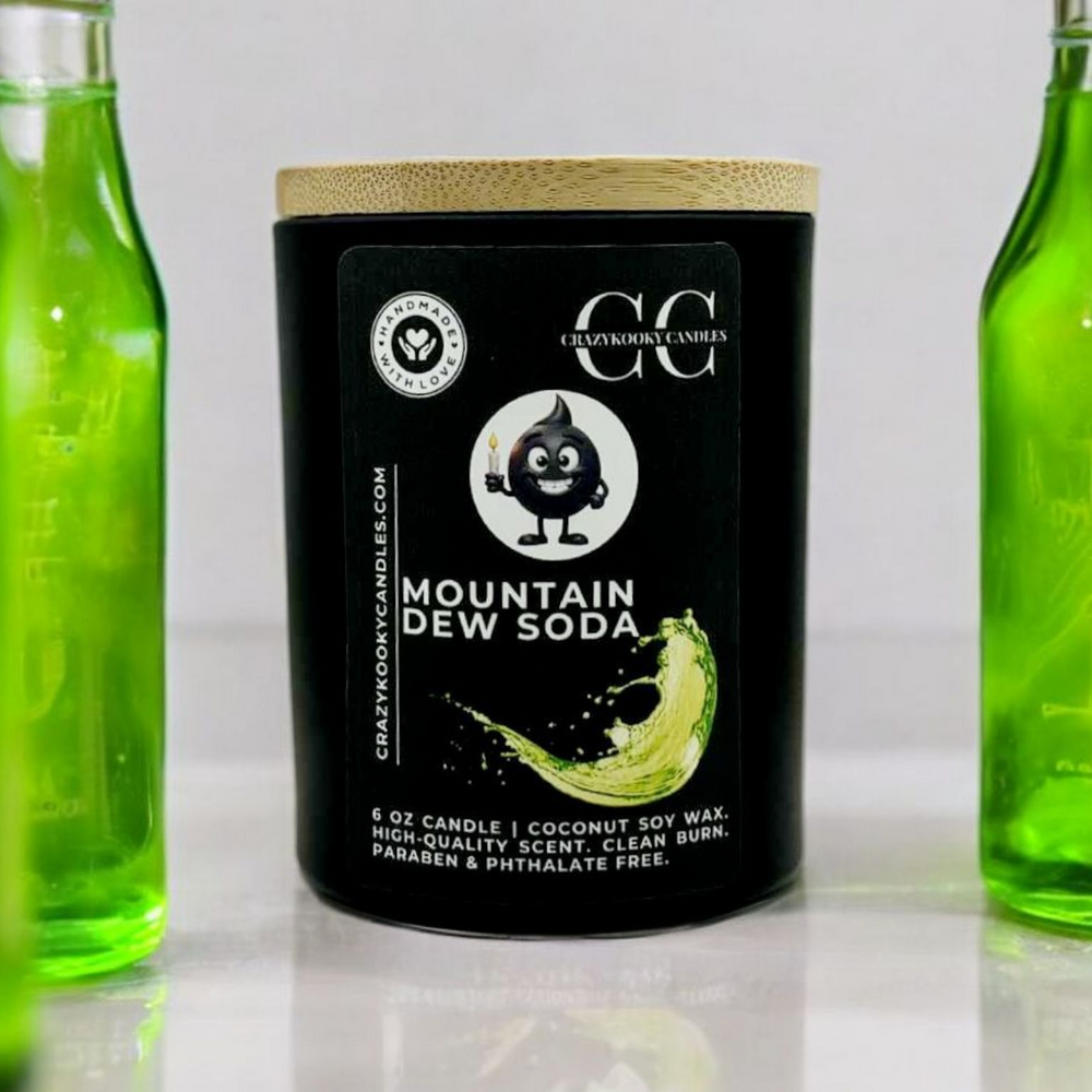 MOUNTAIN DEW SODA - Funny Candle, Scented Coconut Soy Candle, 6oz