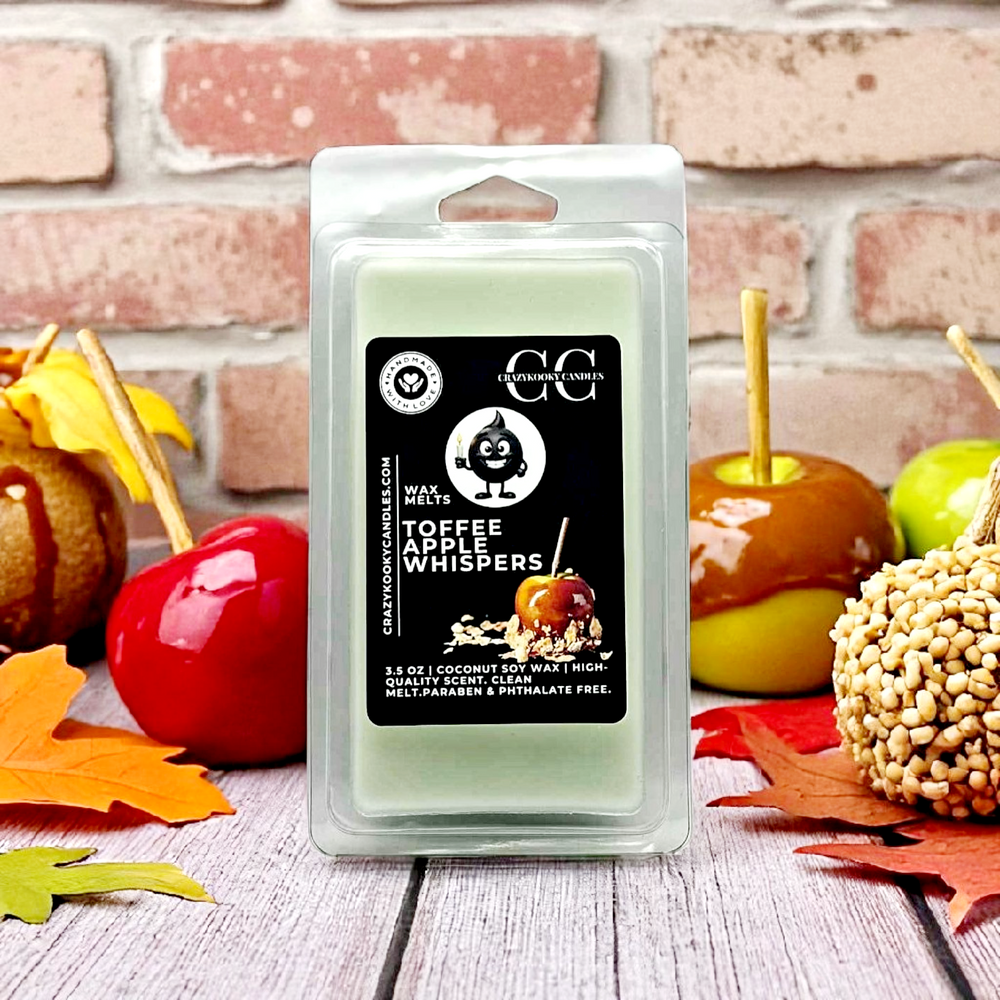 TOFFEE APPLE WHISPERS - Wax Melts, Scented Coconut Soy, 3.5oz