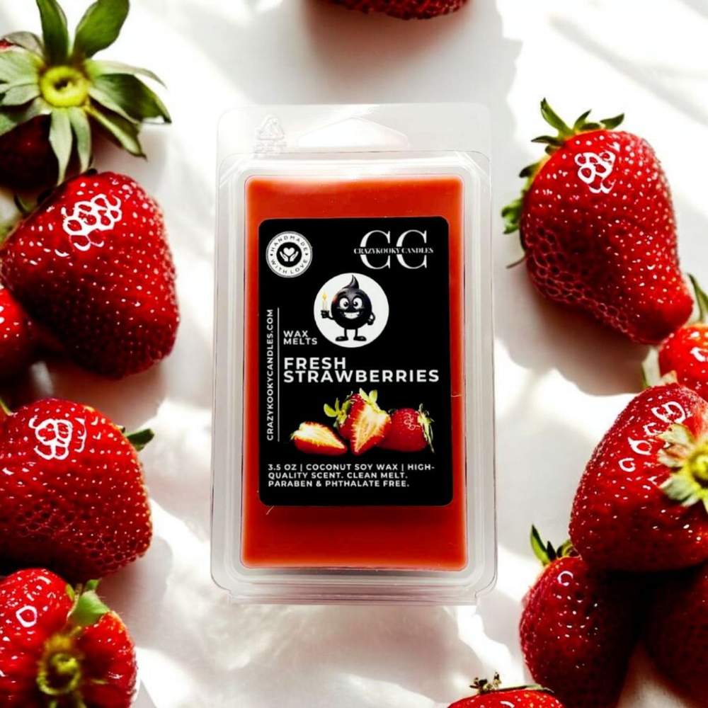 FRESH STRAWBERRIES - Wax Melts, Scented Coconut Soy, 3.5oz
