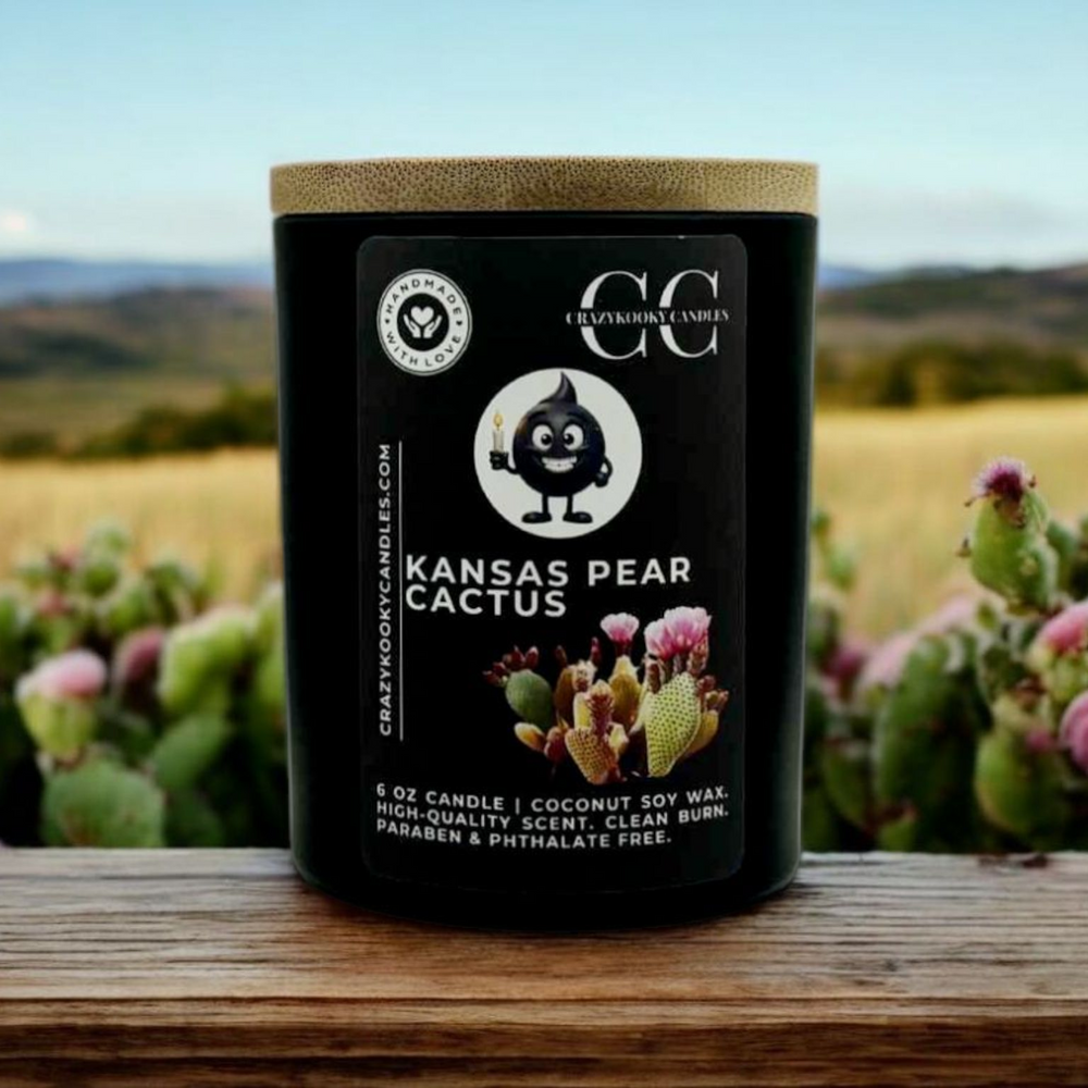 KANSAS PEAR CACTUS - Funny Candle, Scented Coconut Soy Candle, 6oz